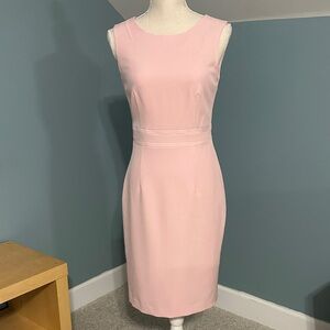 Kasper Soft Pink Sleeveless Midi Sheath Dress